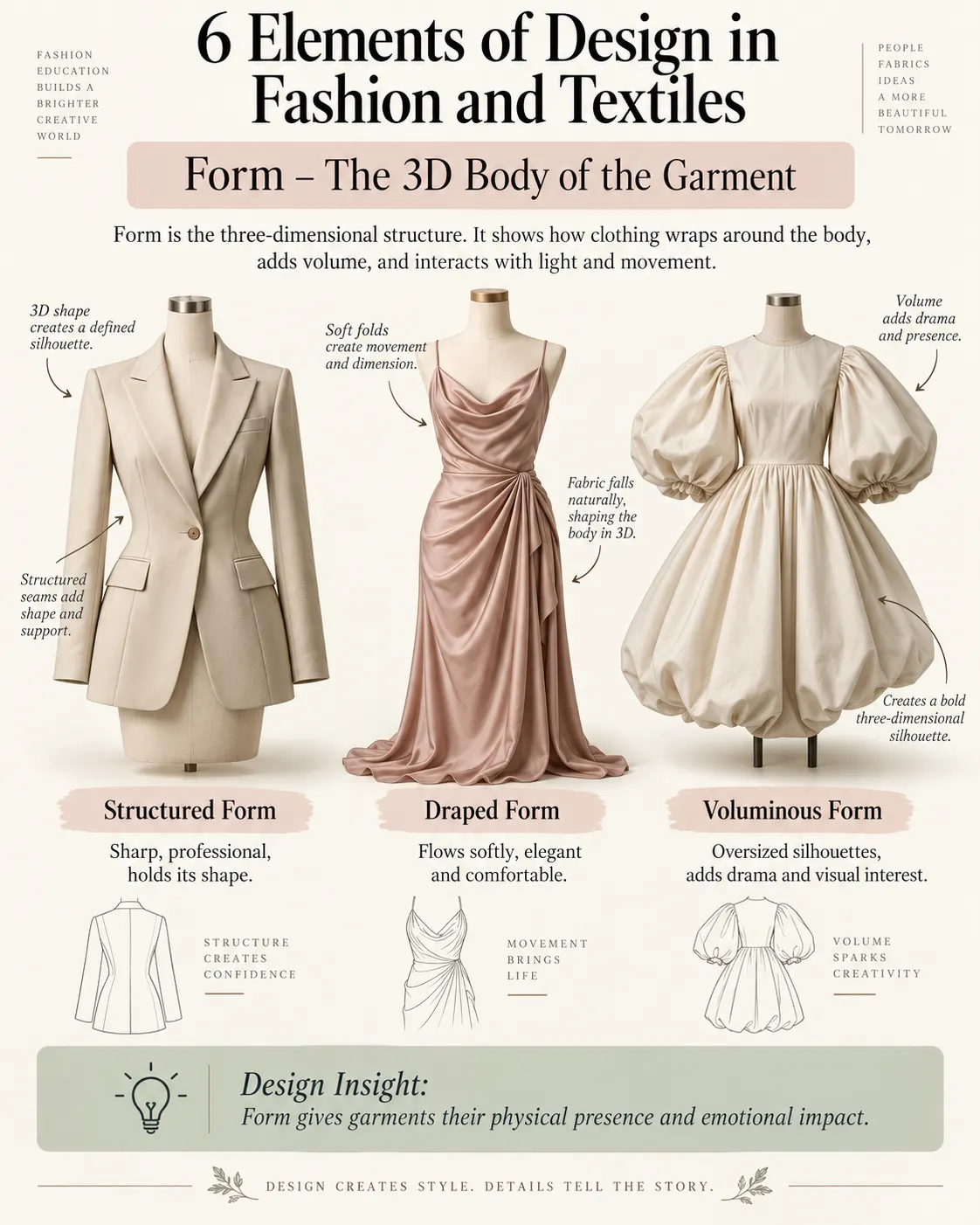 6 Elements of Design in Fashion and Textiles Form – The 3D Body of the Garment