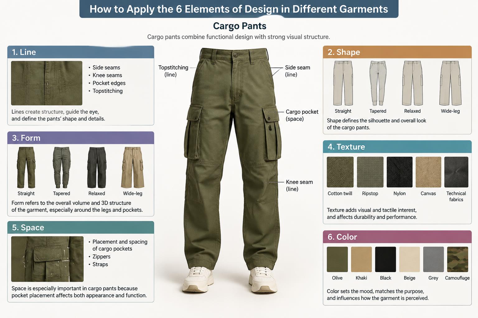 How to Applying 6 Elements of Design in Different Garments For Example caro