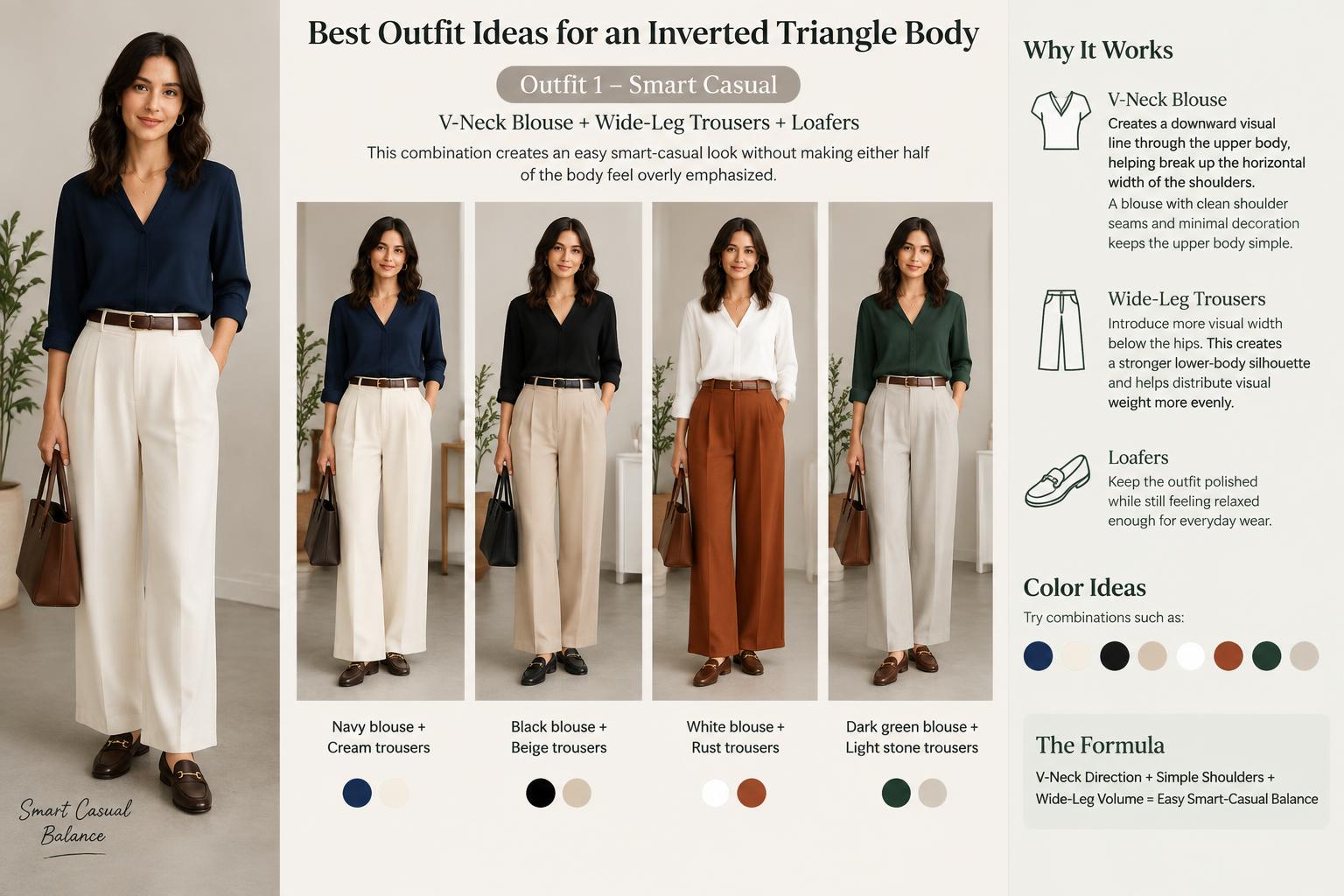 Best Outfit Ideas for an Inverted Triangle Body Outfit 1 Smart Casual