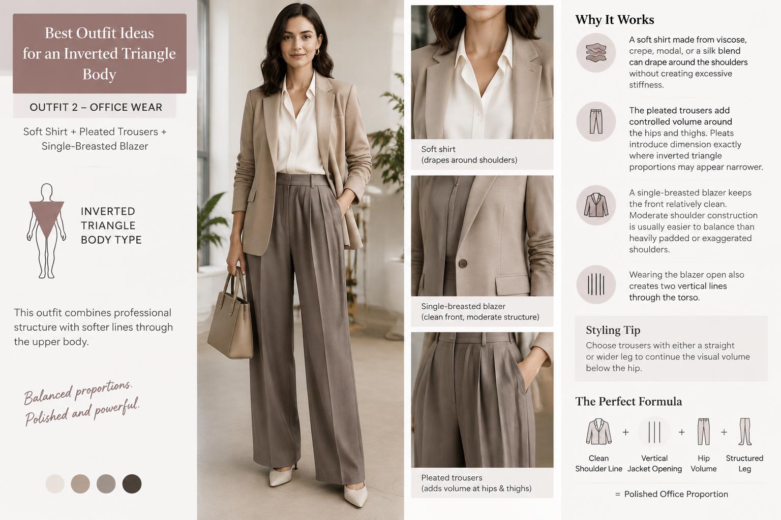 Best Outfit Ideas for an Inverted Triangle Body Outfit 2 Office Wear