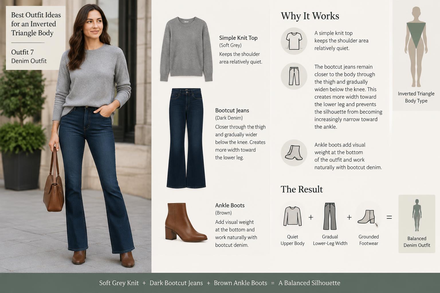 Best Outfit Ideas for an Inverted Triangle Body Outfit 7 Denim Outfit