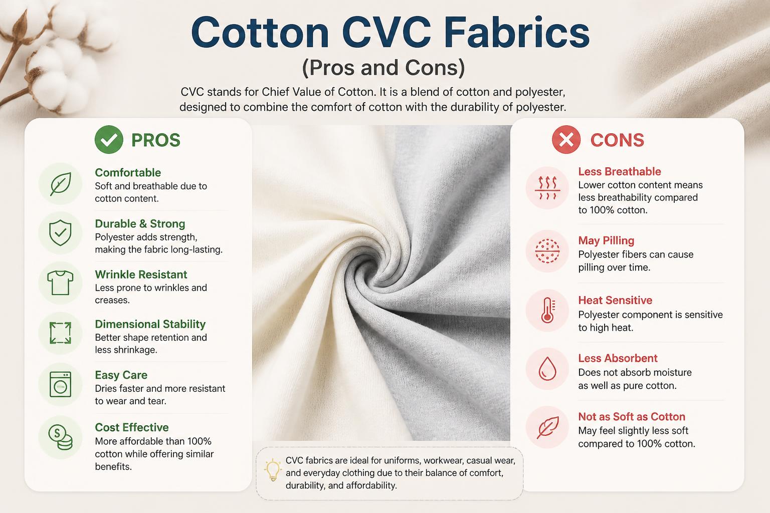 Cotton CVC Fabrics Pros and Cons