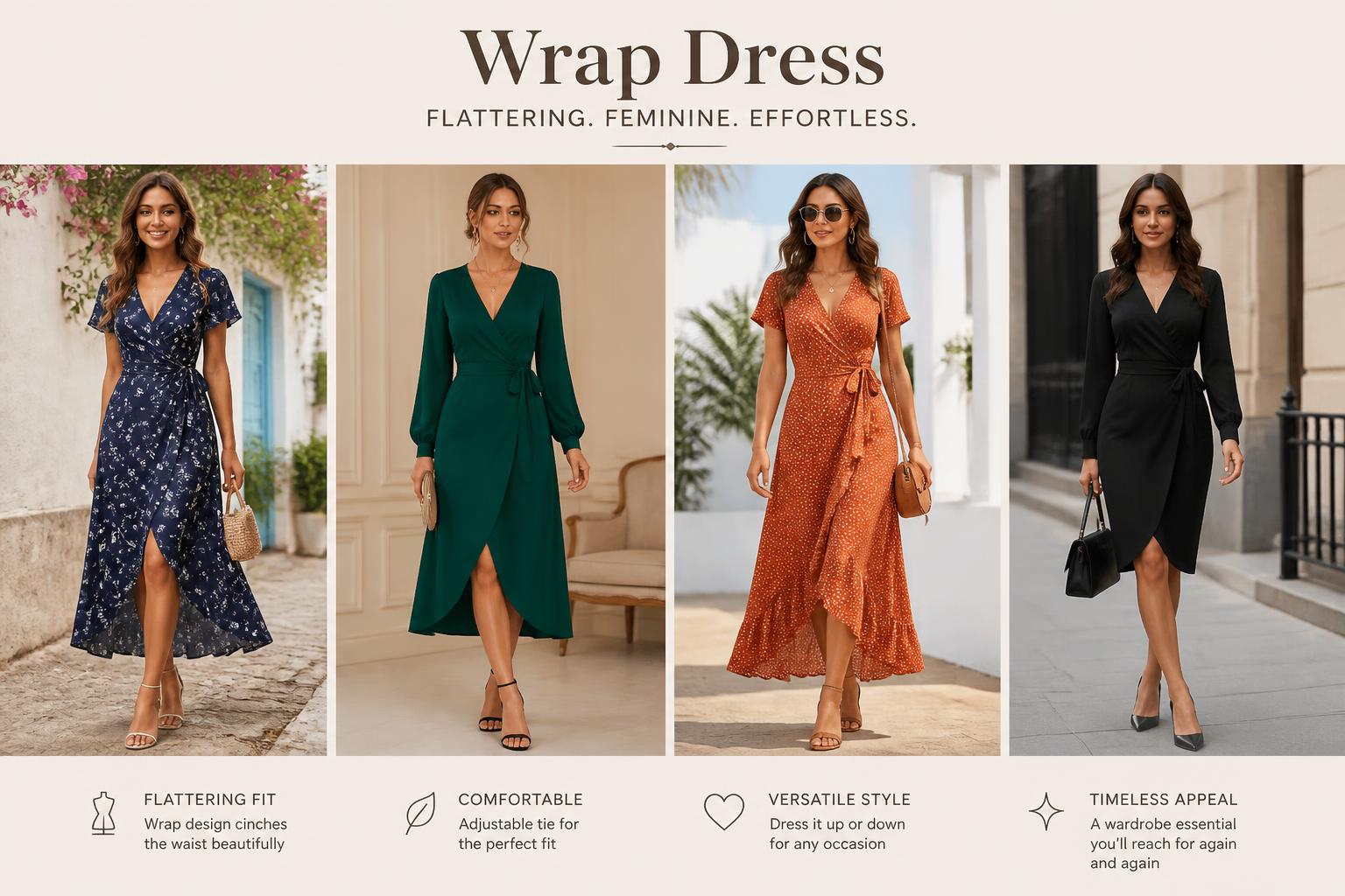 Dresses for Women Wrap Dress