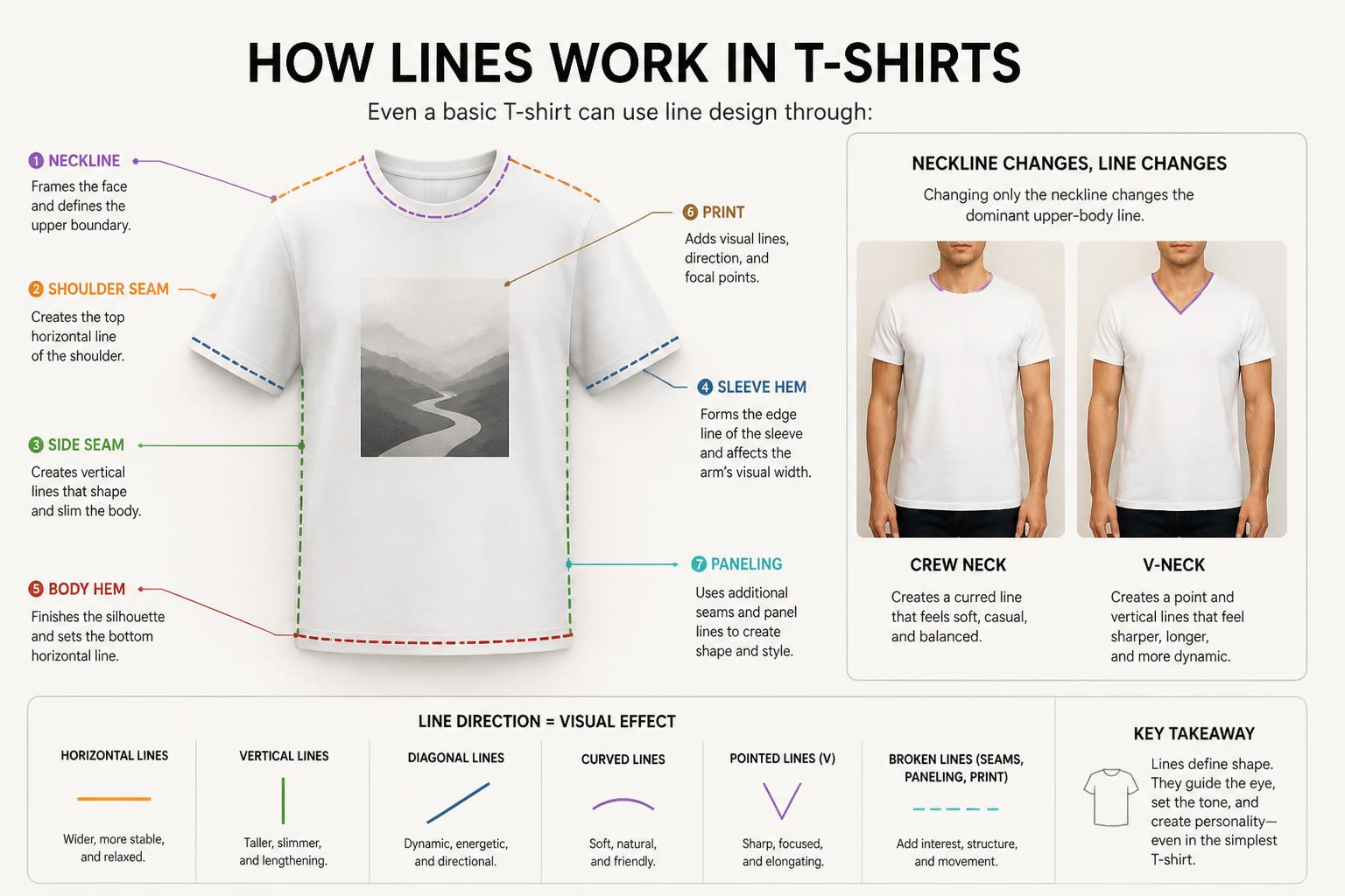 How Lines Work in T Shirts