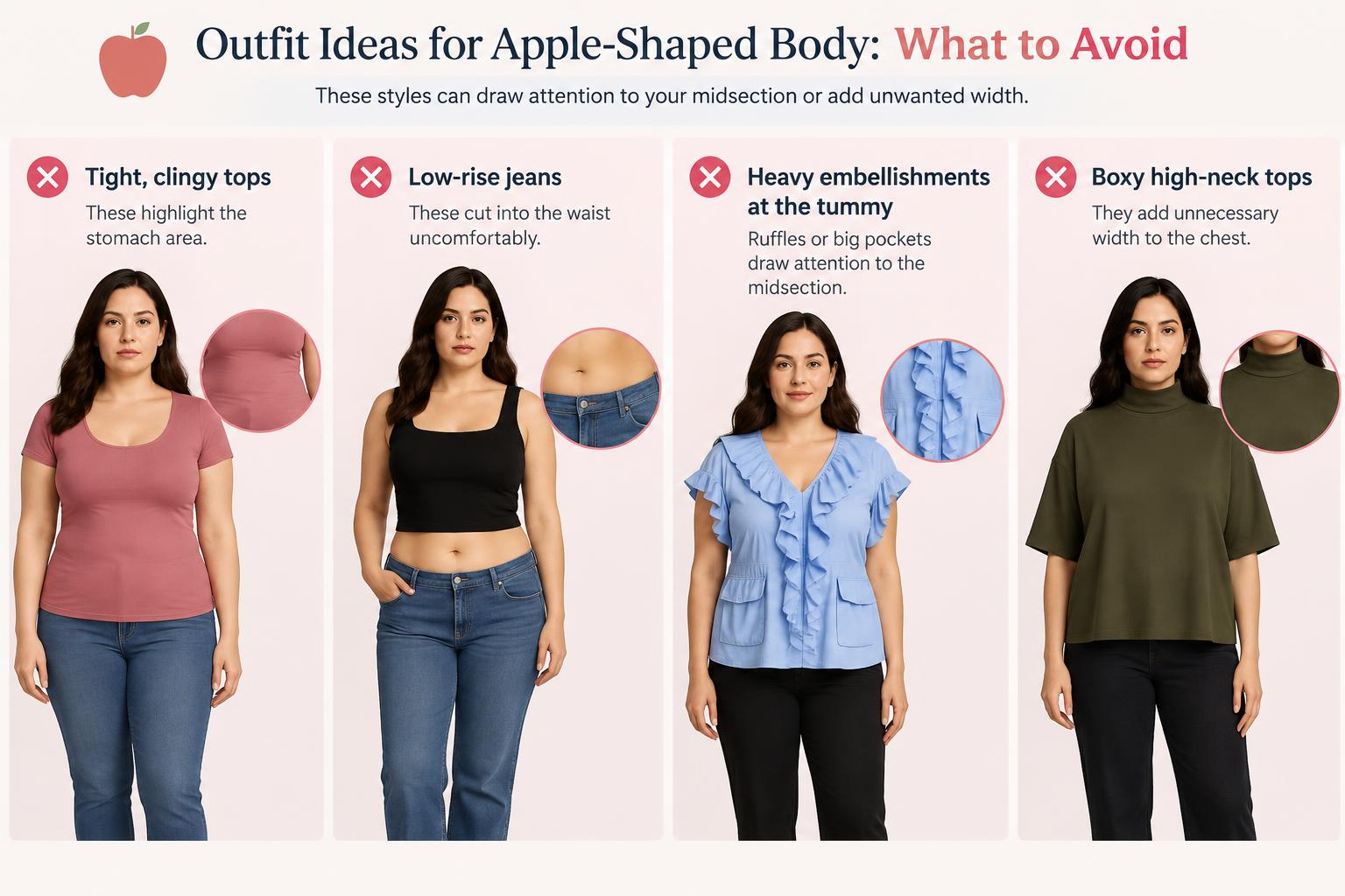Outfit Ideas for Apple Shaped Body What to Avoid 1