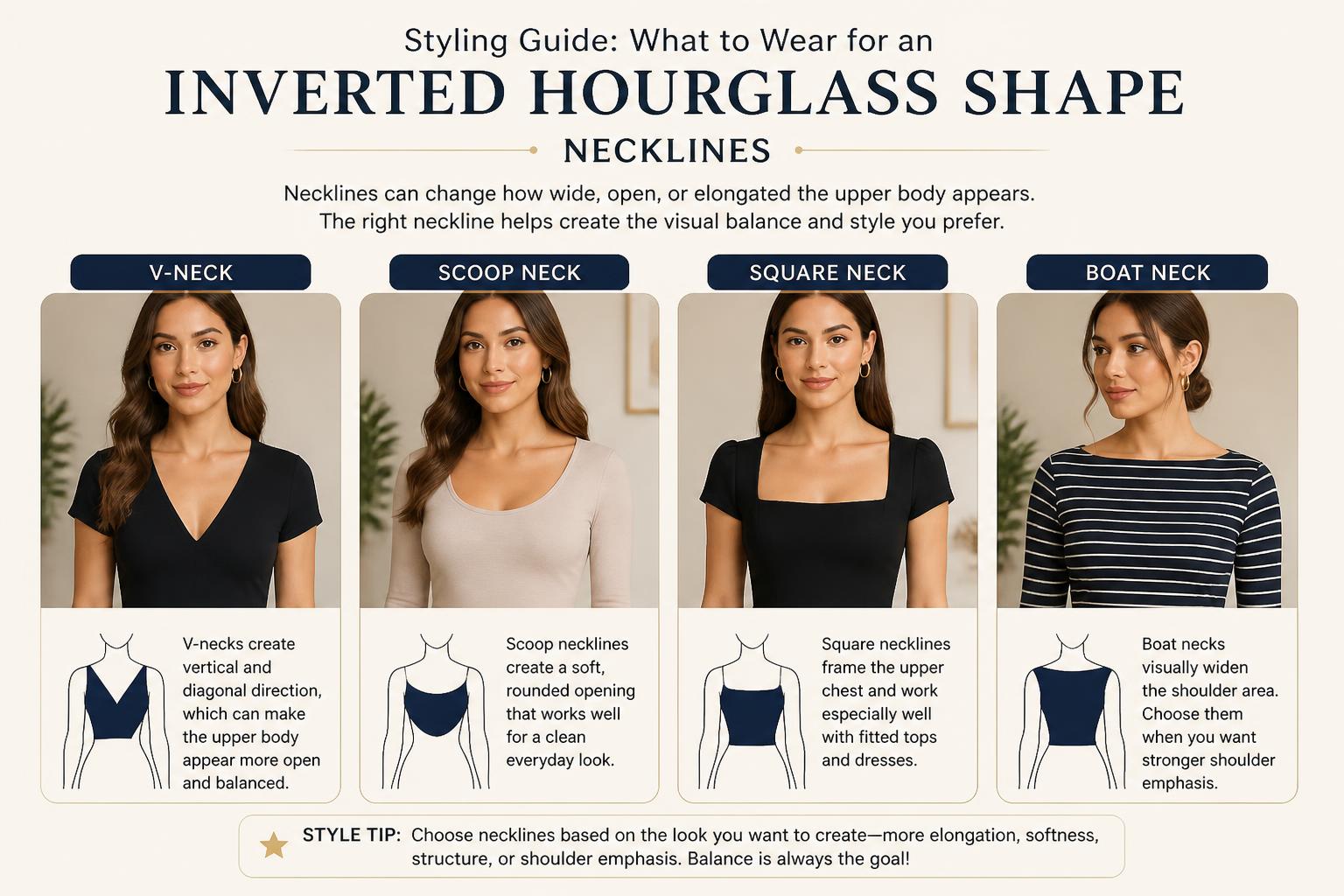 Styling Guide What to Wear for an Inverted Hourglass Shape Necklines