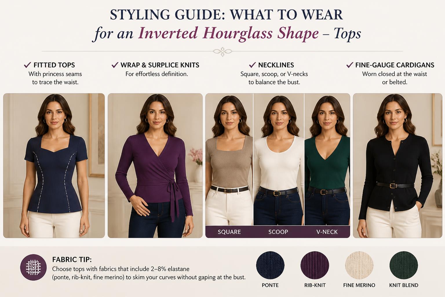Styling Guide What to Wear for an Inverted Hourglass Shape Tops