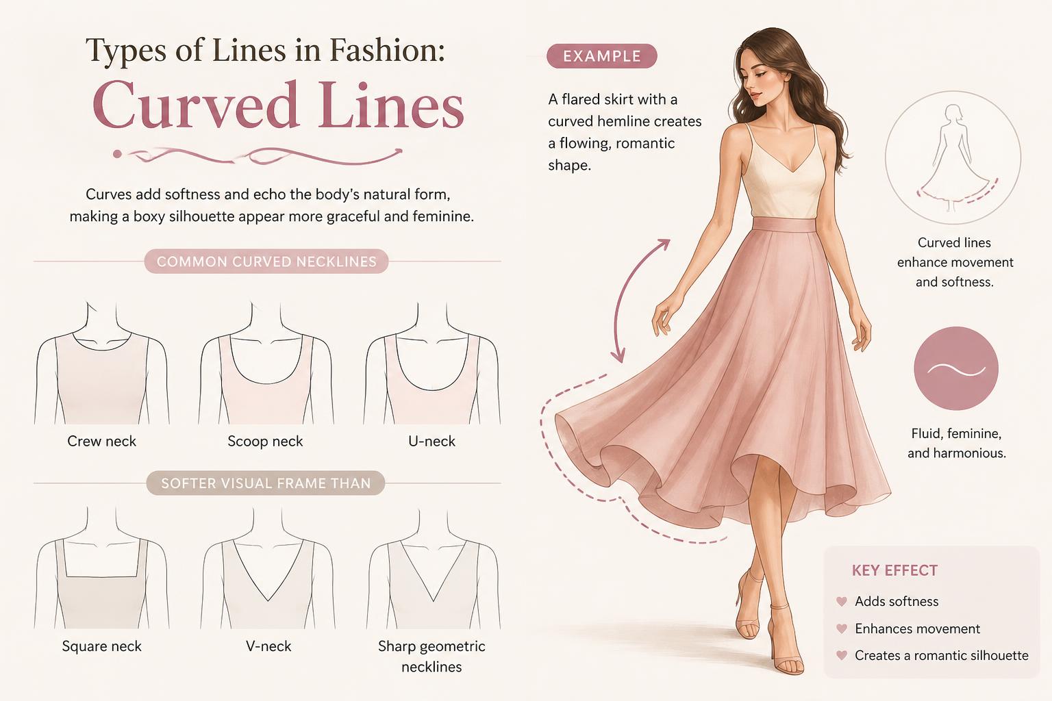 Types of Lines in Fashion Curved Lines