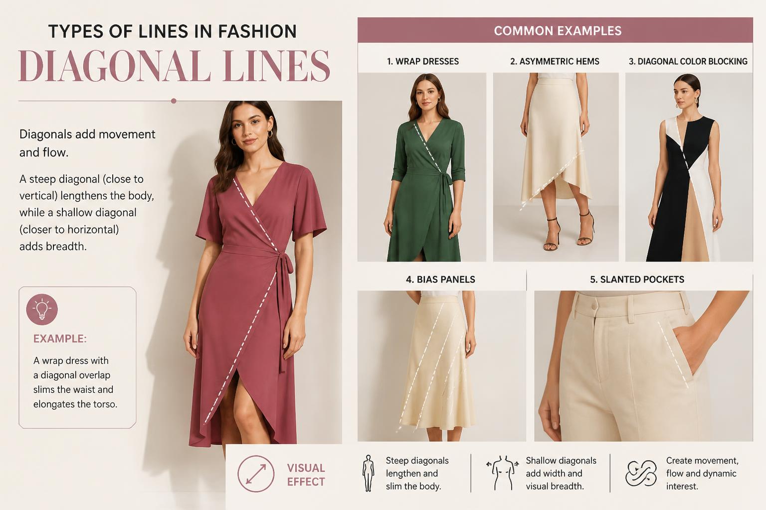 Types of Lines in Fashion Diagonal Lines