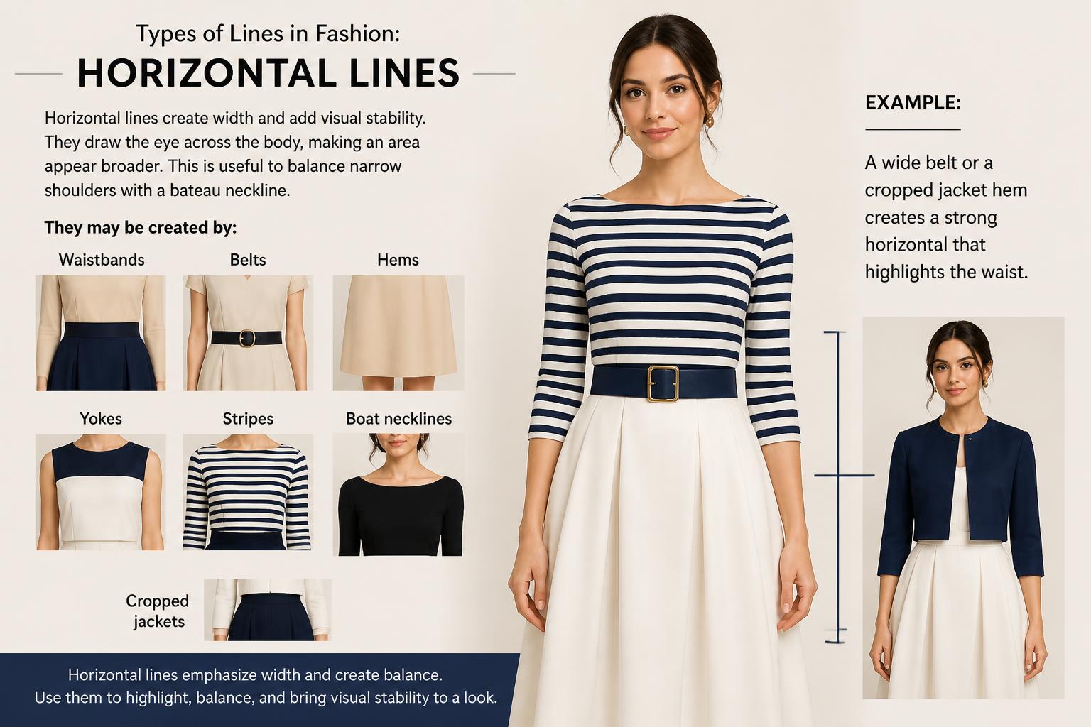 Types of Lines in Fashion Horizontal Lines