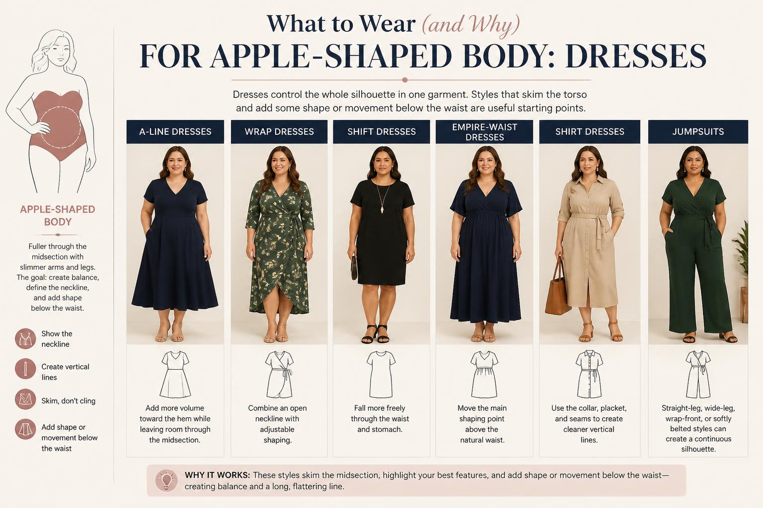 What to Wear and Why For Apple Shaped Body Dresses