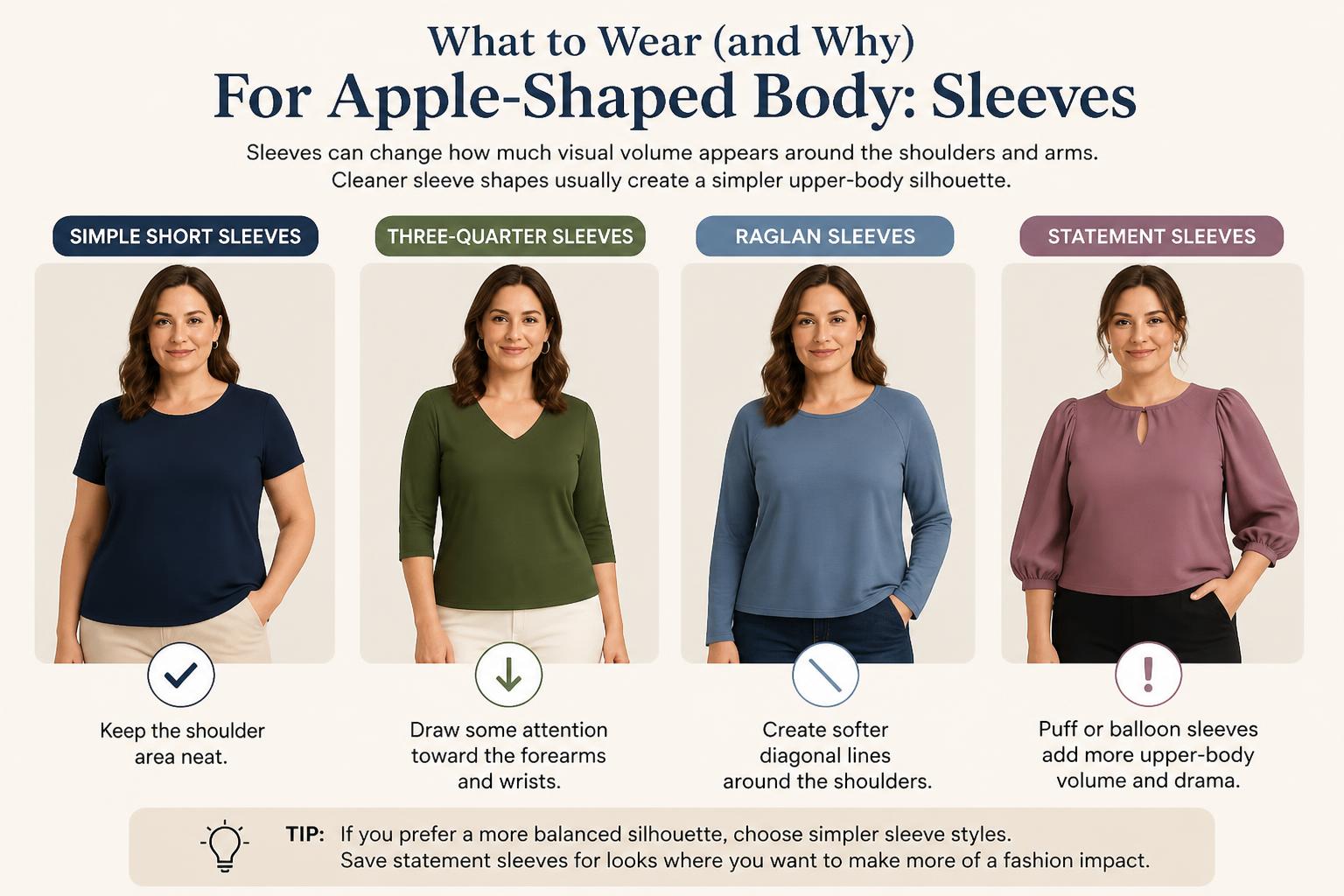 What to Wear and Why For Apple Shaped Body Sleeves