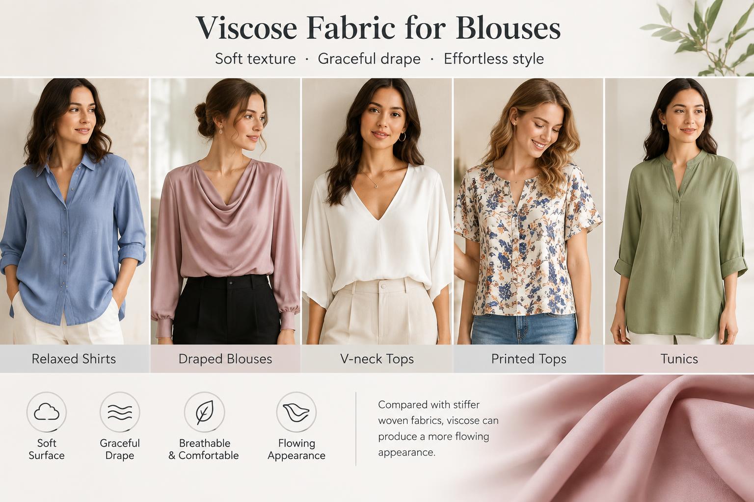 Common Applications Viscose Fabric for Blouses