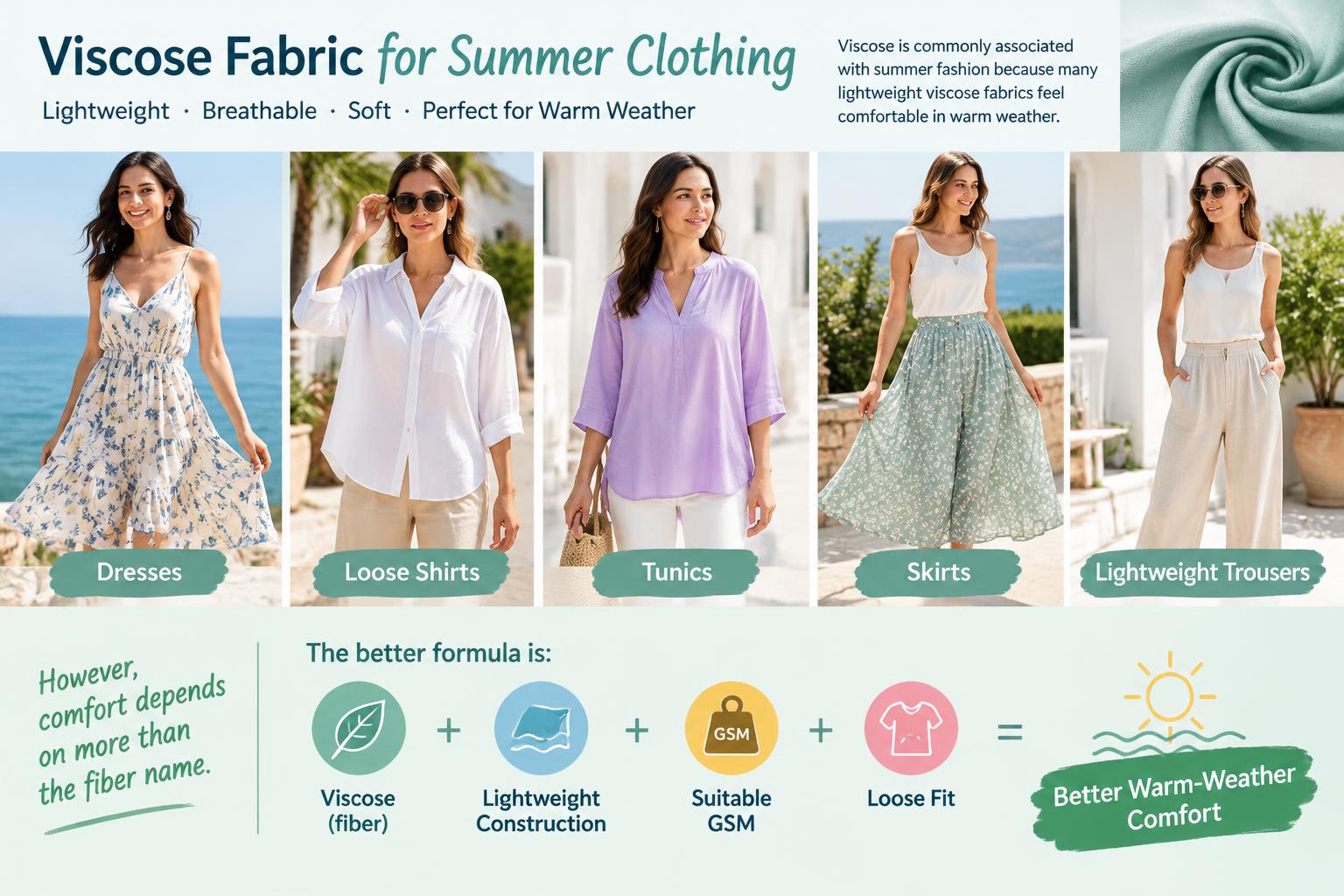 Common Applications Viscose Fabric for Summer Clothing