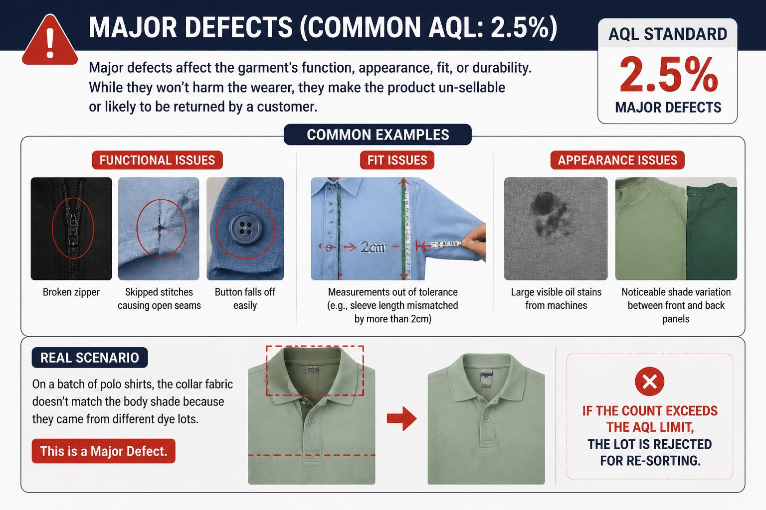 Major Defects Common AQL 2.5