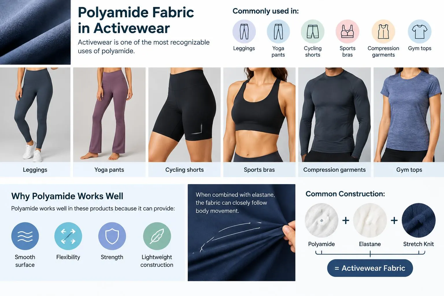Polyamide Fabric Polyamide Fabric in Activewear