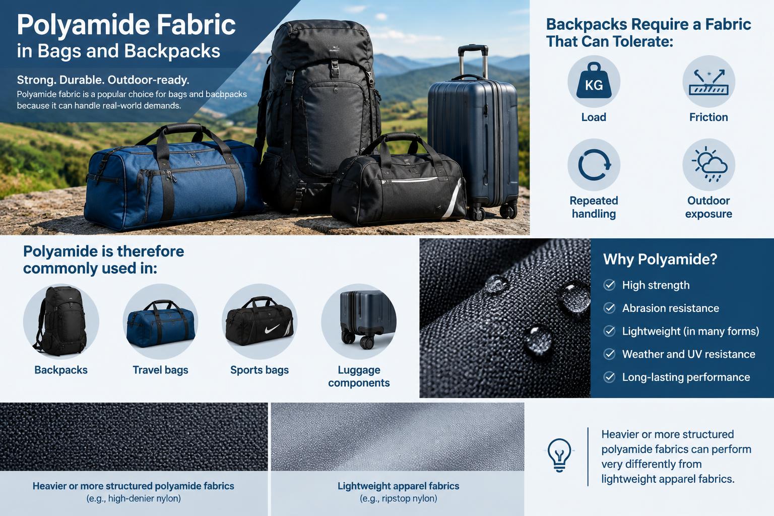 Polyamide Fabric Polyamide Fabric in Bags and Backpacks