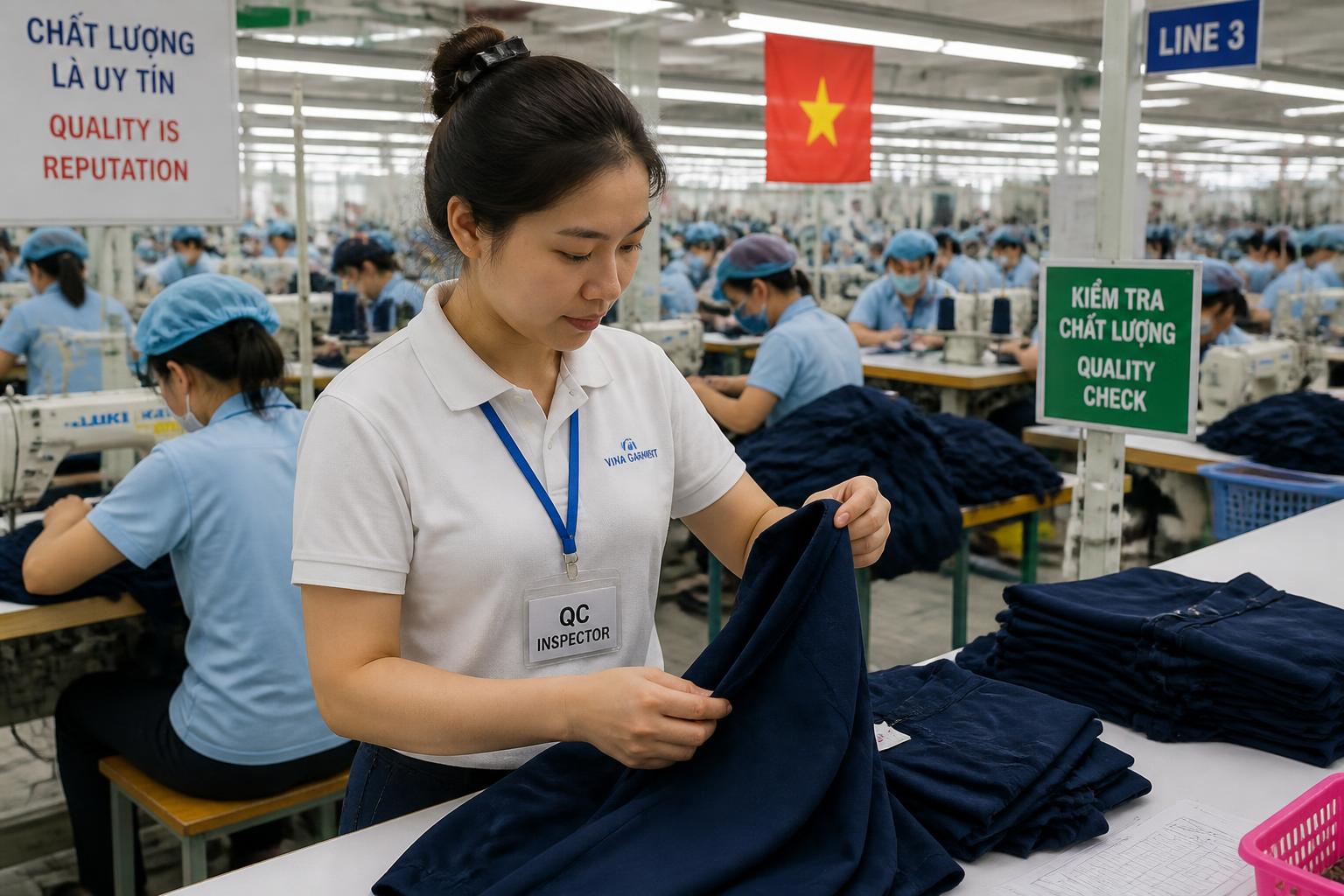 a QC working in Garment Factory in vietnam 12