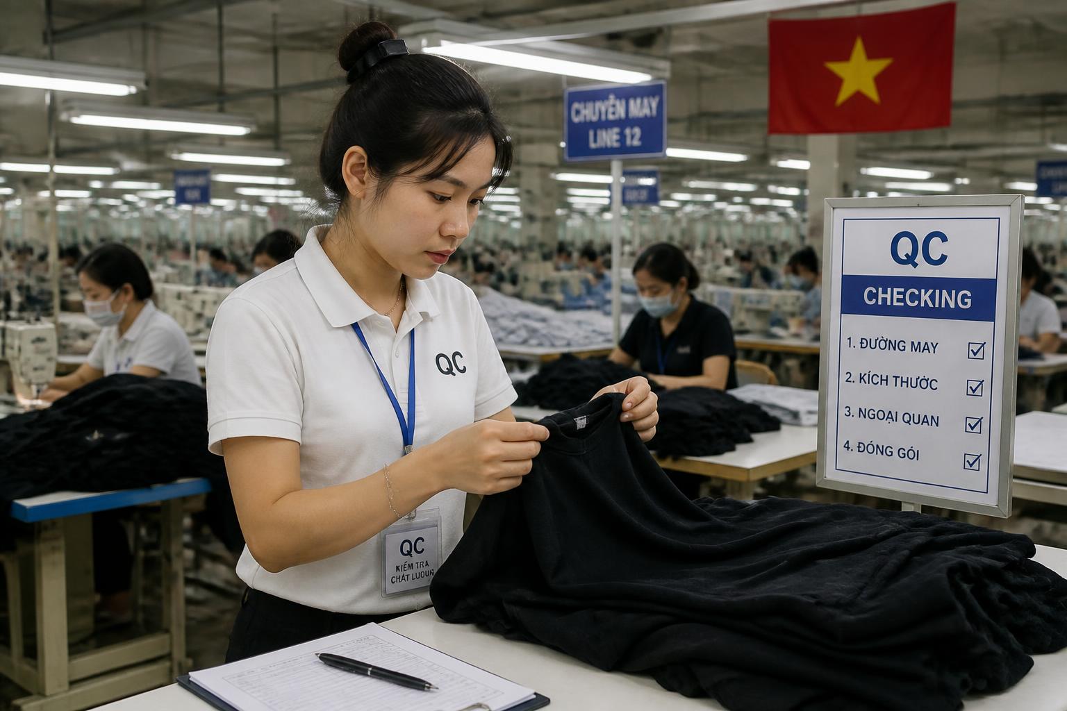 a QC working in Garment Factory in vietnam 14