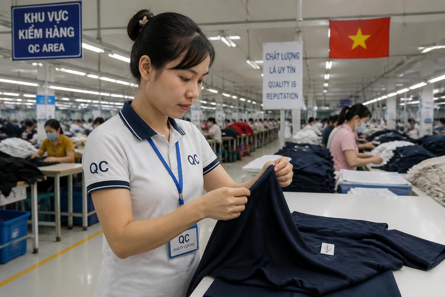 a QC working in Garment Factory in vietnam 15