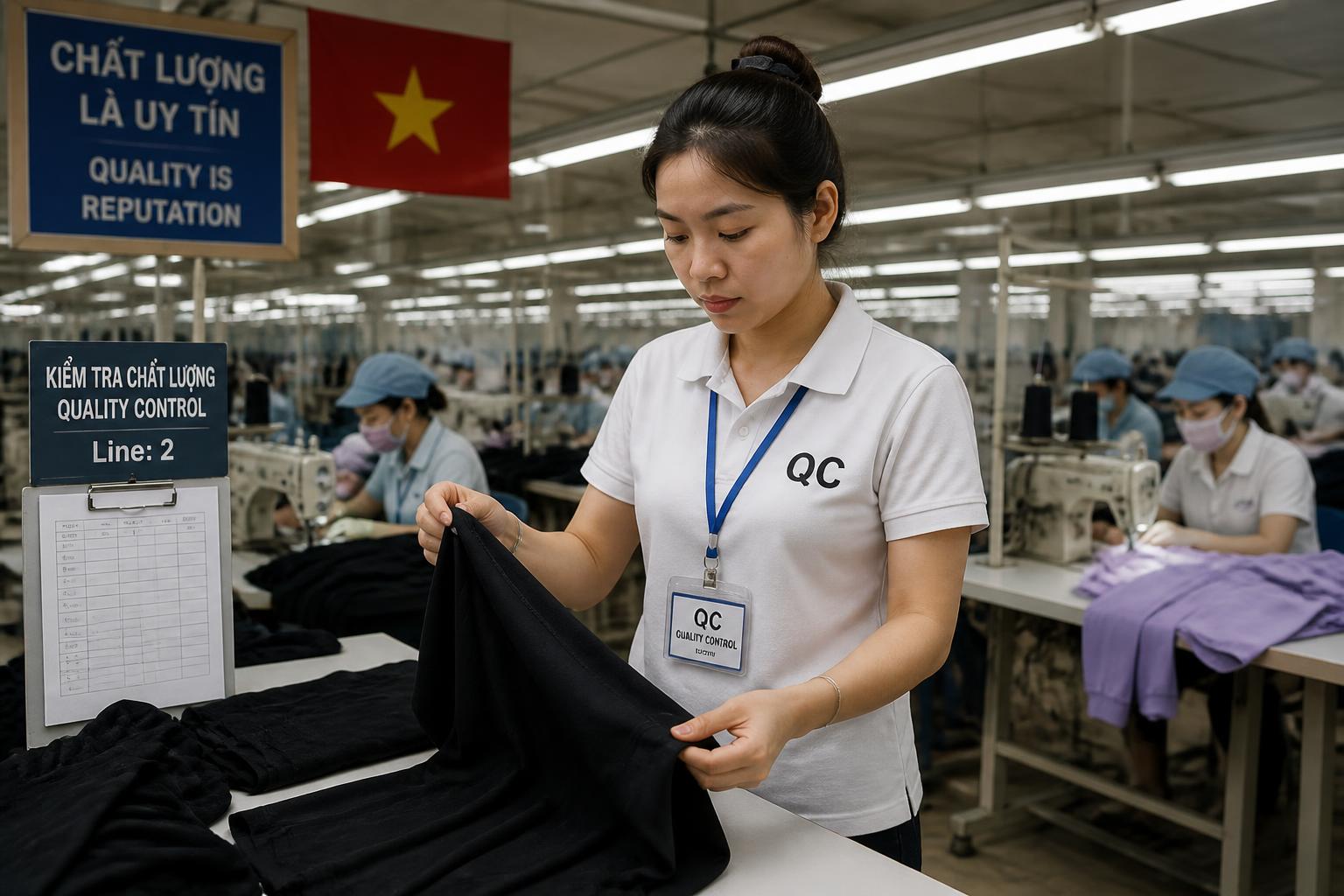 a QC working in Garment Factory in vietnam 9
