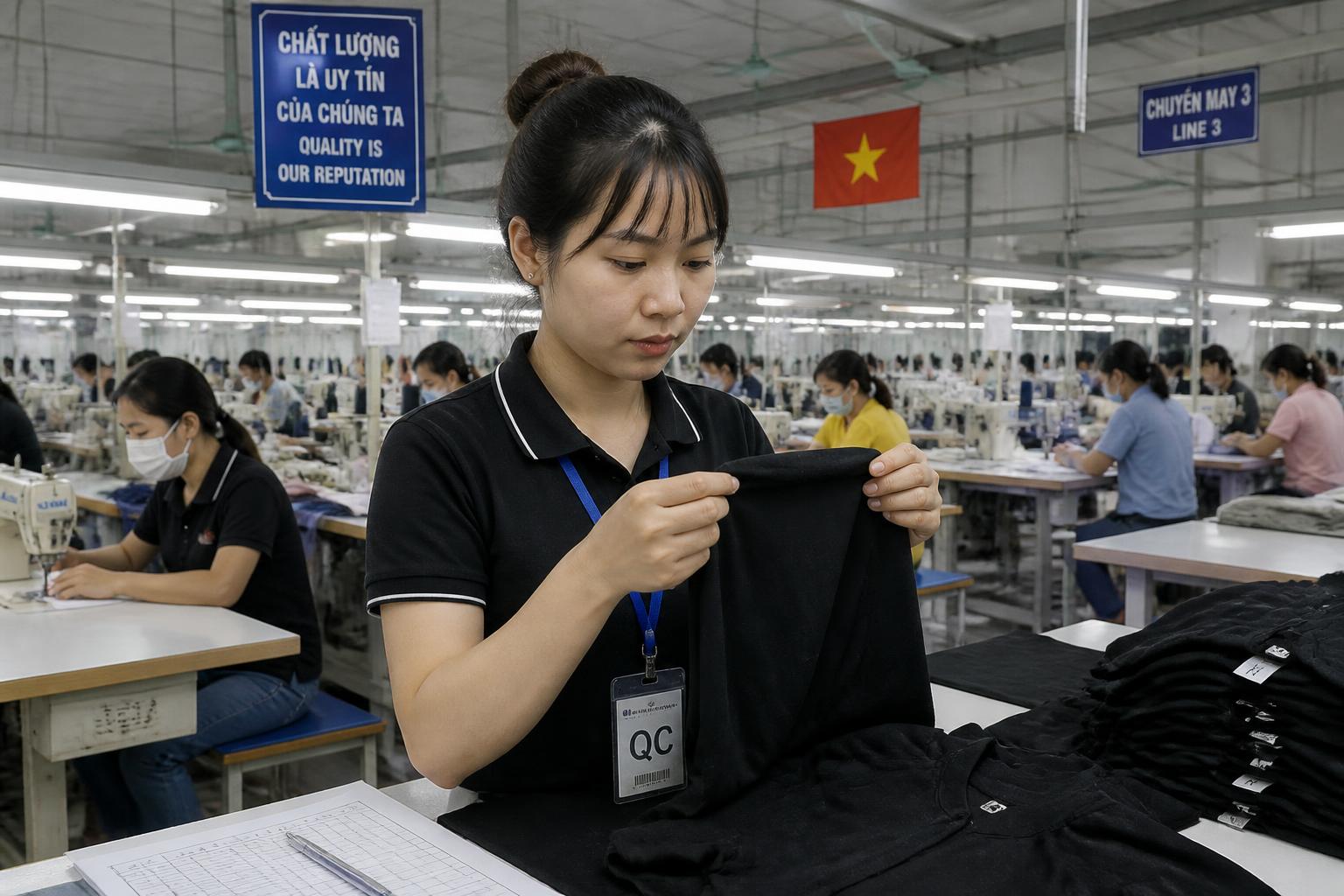 a QC working in Garment Factory in vietnam