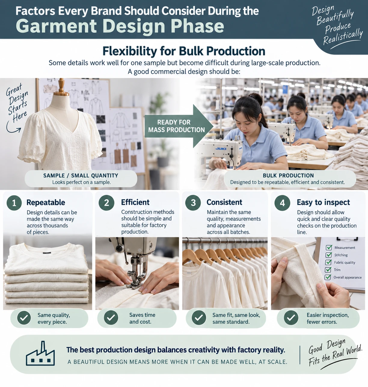 Factors Every Brand Should Consider During the Garment Design Phase Flexibility for Bulk Production
