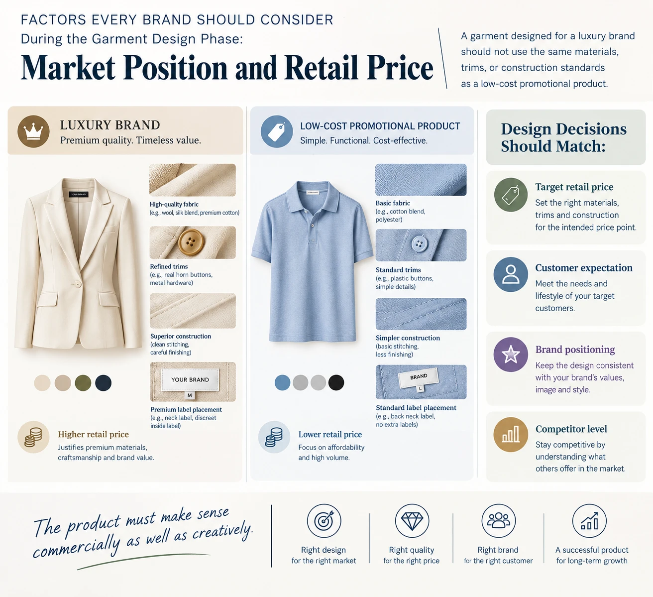 Factors Every Brand Should Consider During the Garment Design Phase Market Position and Retail Price 2