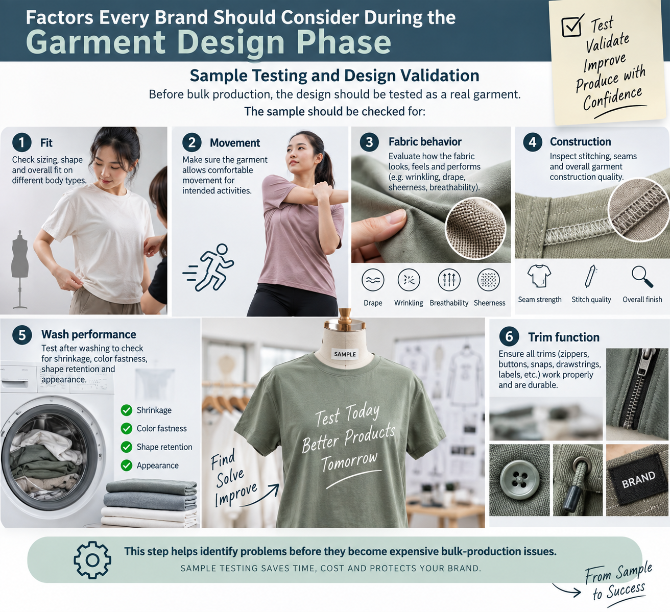 Factors Every Brand Should Consider During the Garment Design Phase Sample Testing and Design Validation