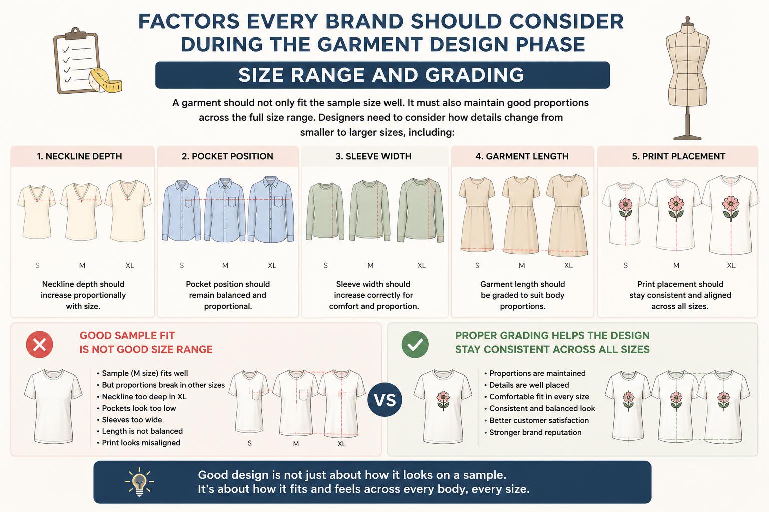 Factors Every Brand Should Consider During the Garment Design Phase Size Range and Grading