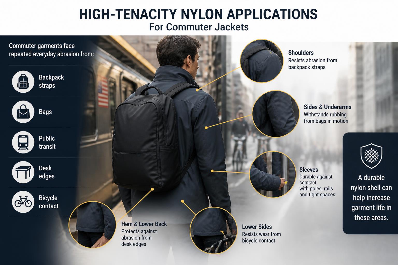 High Tenacity Nylon Applications For Commuter Jackets
