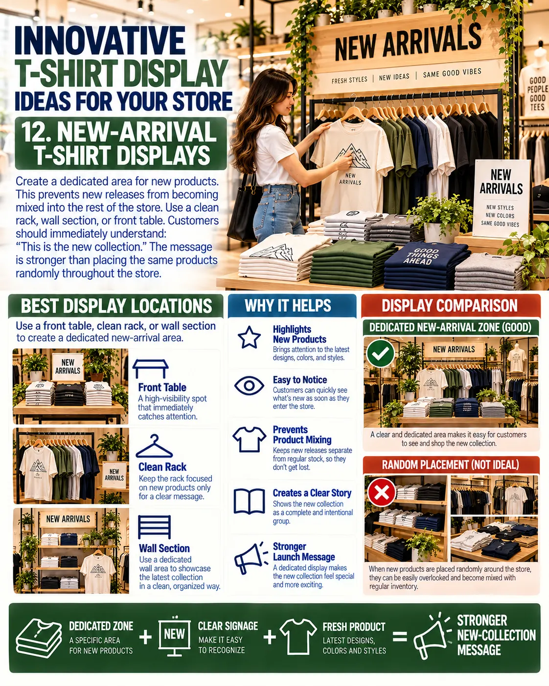 Innovative T Shirt Display Ideas for Your Store 12. New Arrival T Shirt Displays