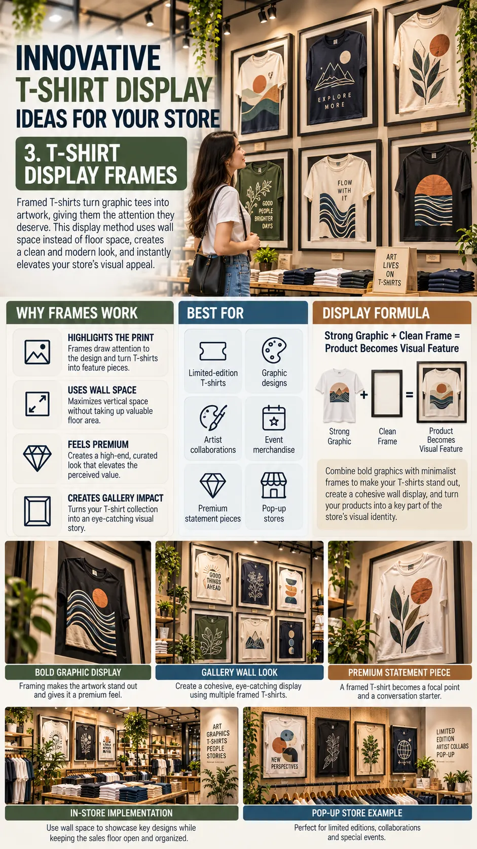 Innovative T Shirt Display Ideas for Your Store 3. T Shirt Display Frames