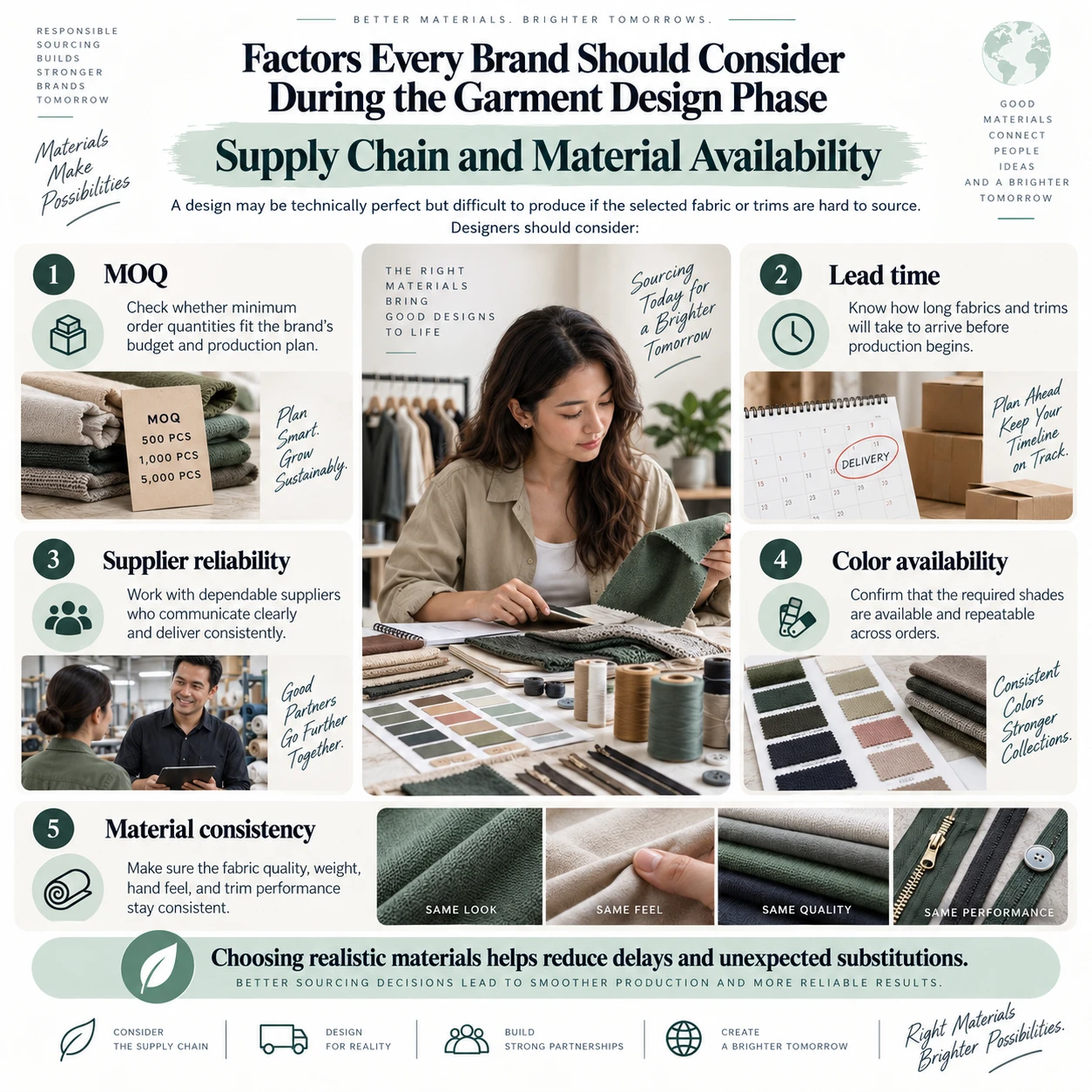 factors Every Brand Should Consider During the Garment Design Phase Supply Chain and Material Availability