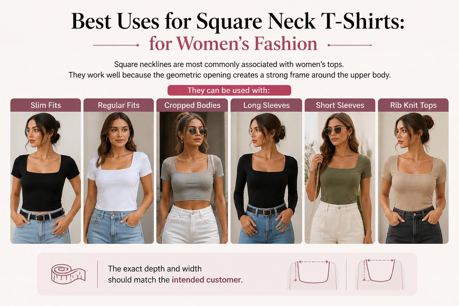 Best Uses for Square Neck T Shirts for Womens Fashion