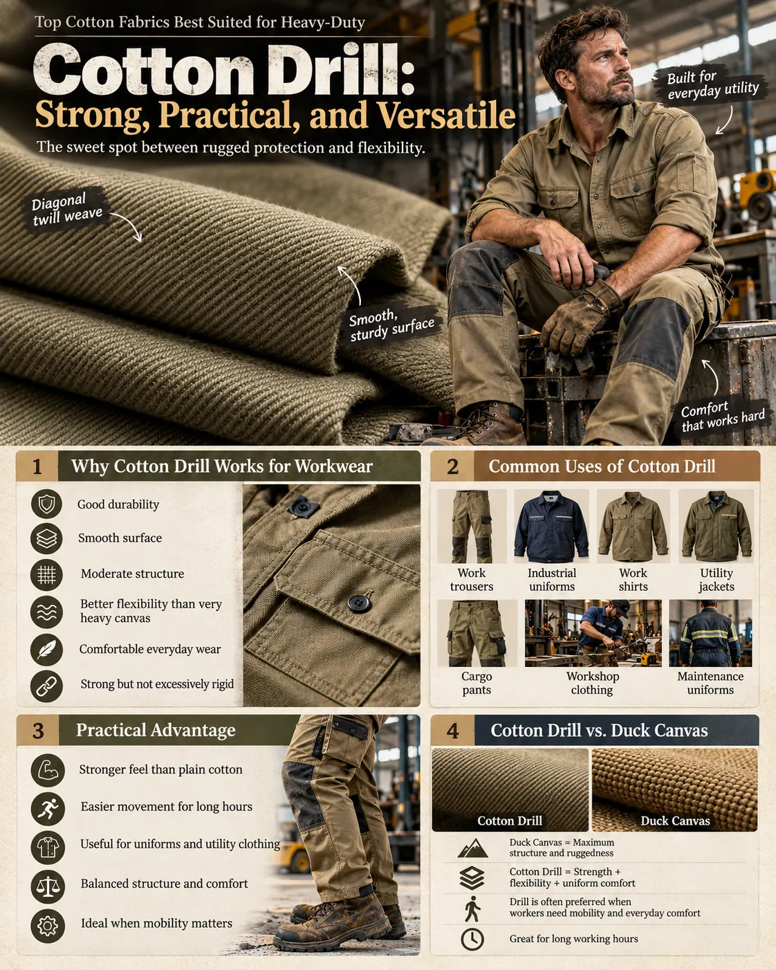 Cotton Drill Strong Practical and Versatile
