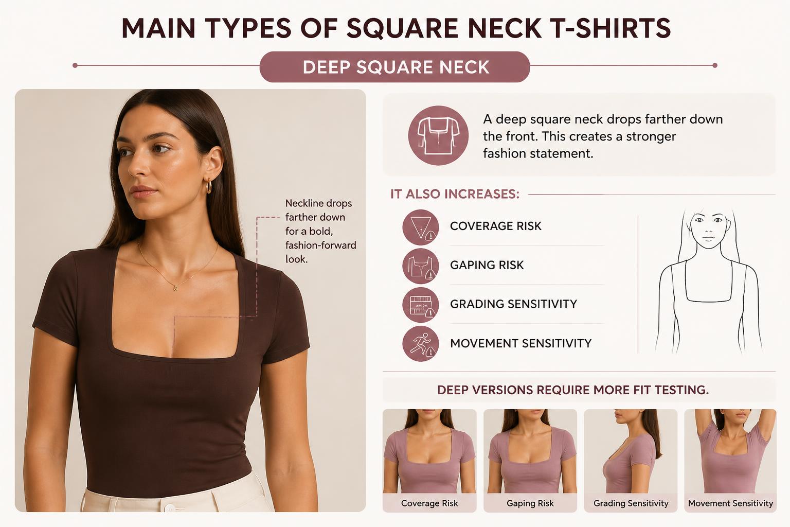 Main Types of Square Neck T Shirts Deep Square Neck 2