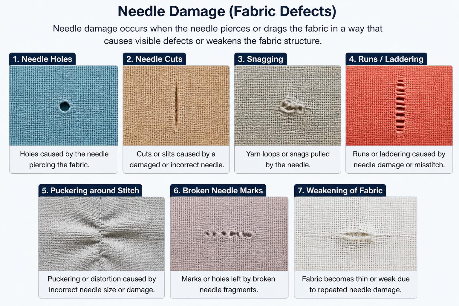 Needle Damage Fabric Defects