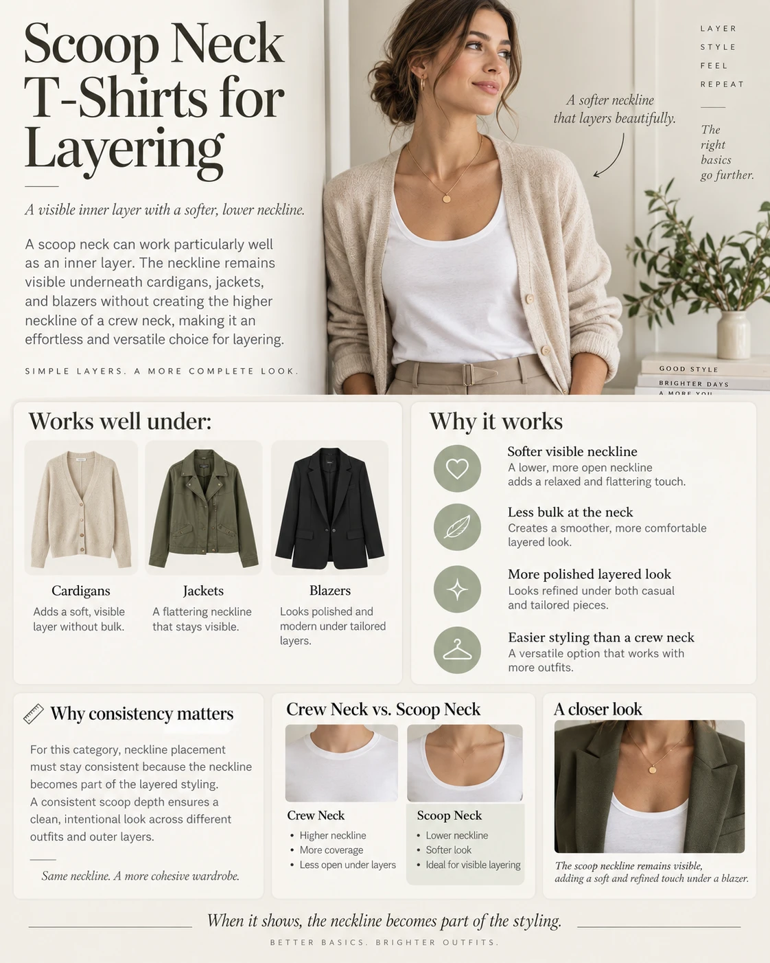 Scoop Neck T Shirts for Layering