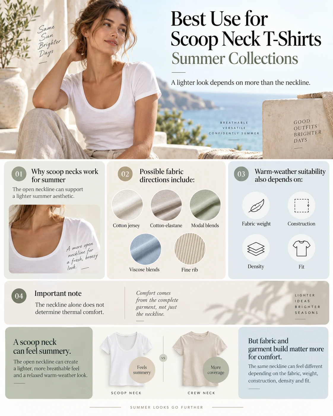 Scoop Neck T Shirts for Summer Collections