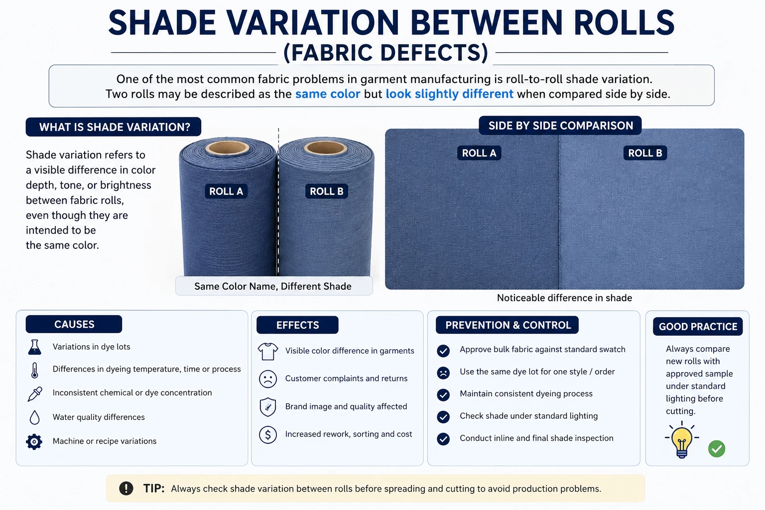 Shade Variation Between Rolls