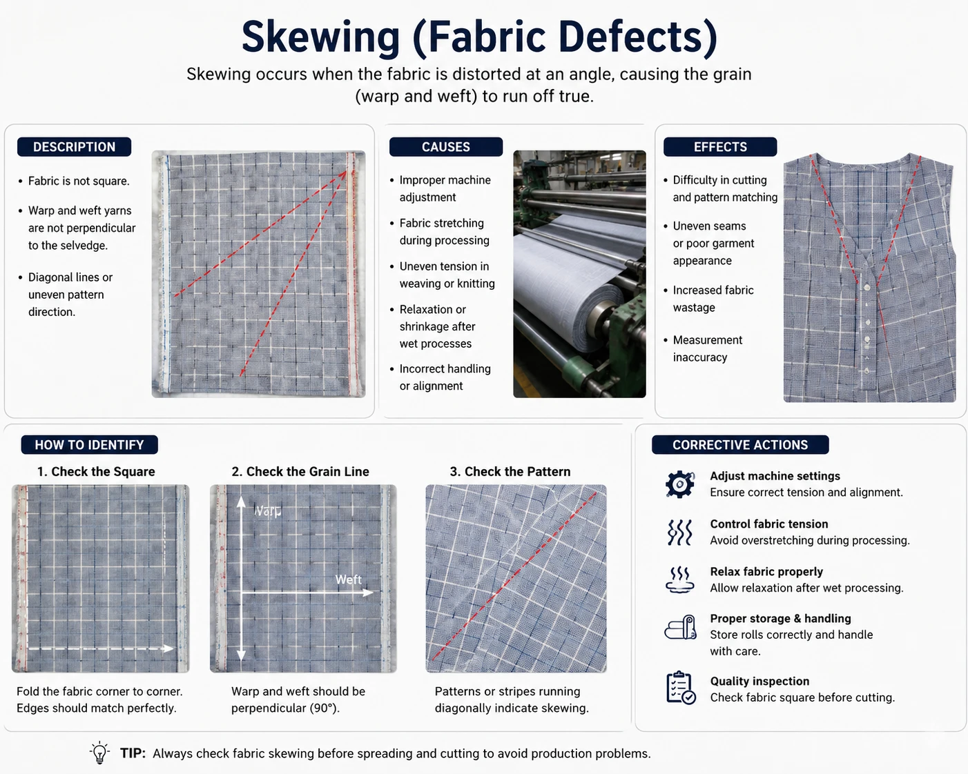 Skewing Fabric Defects