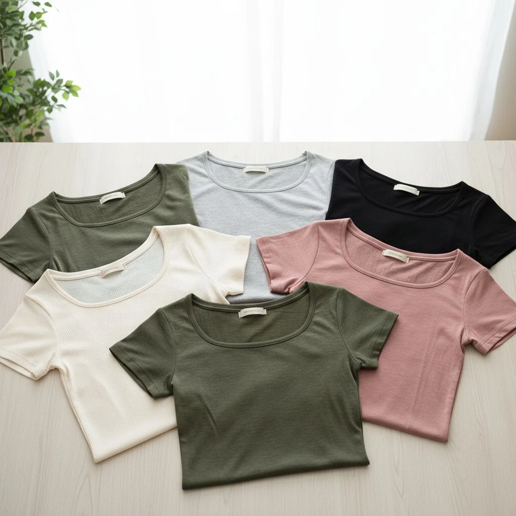 Square neck T shirts 3