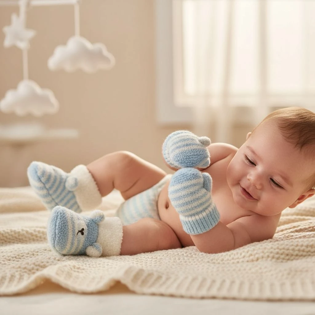 Booties Mittens wear by baby 10