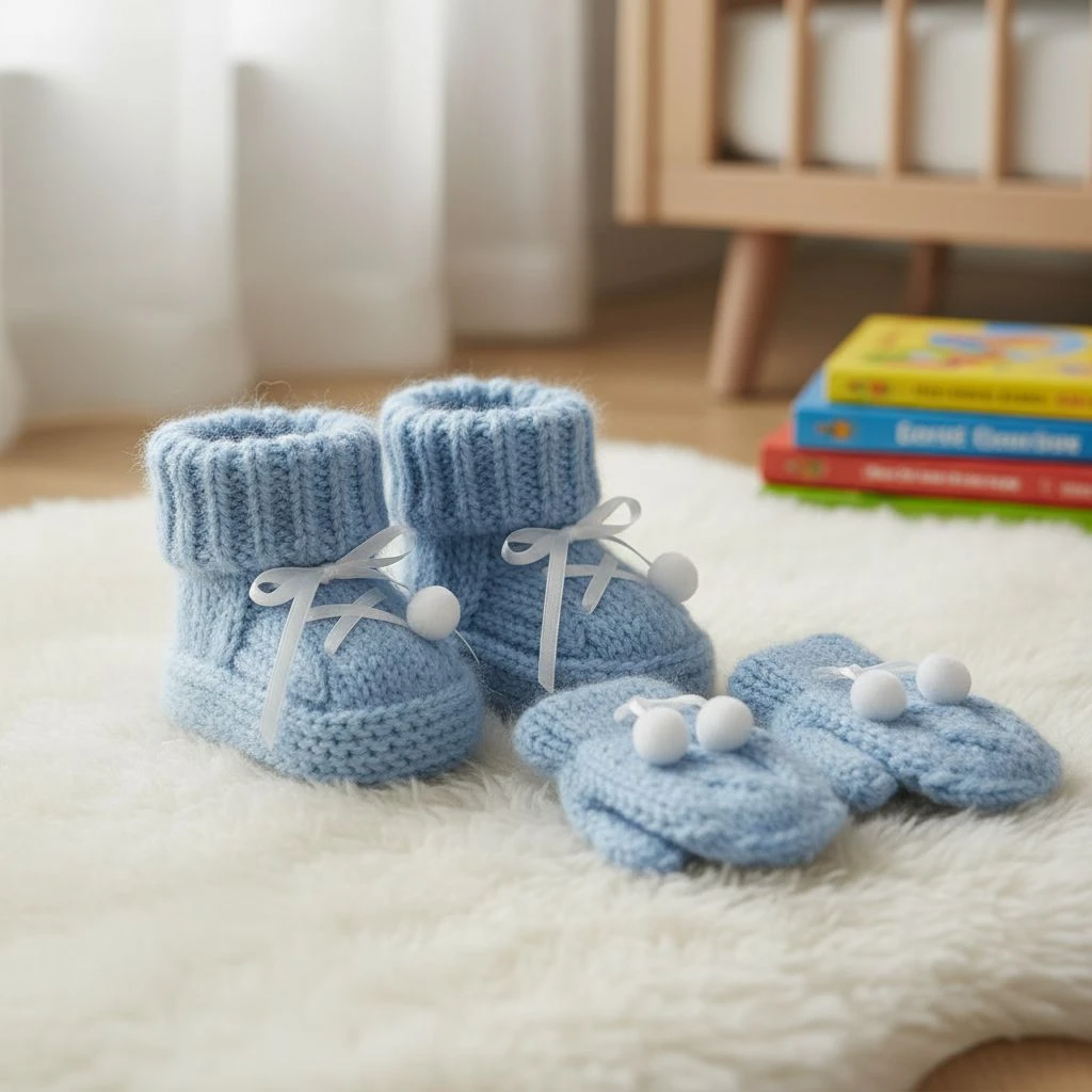 Booties Mittens wear by baby 9