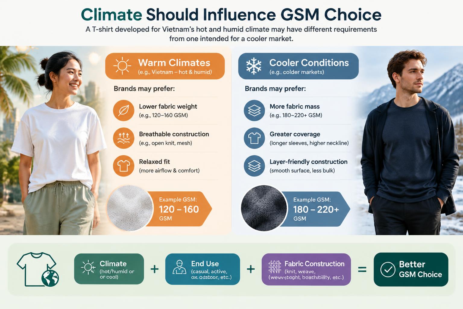 Climate Should Influence T Shirt GSM Choice