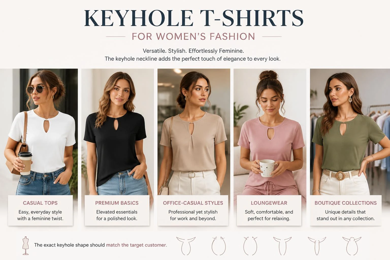 Keyhole T Shirts for Womens Fashion