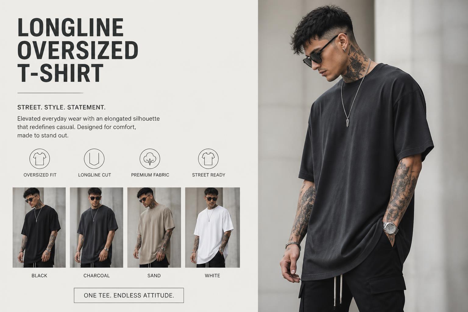 Longline Oversized T Shirt fashion