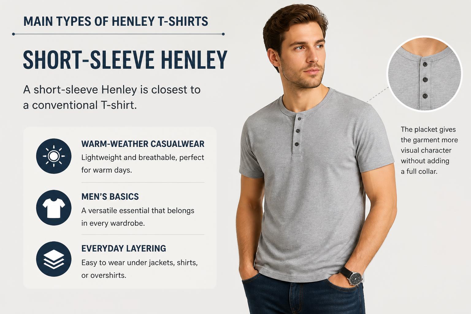 Main Types of Henley T Shirts Short Sleeve Henley
