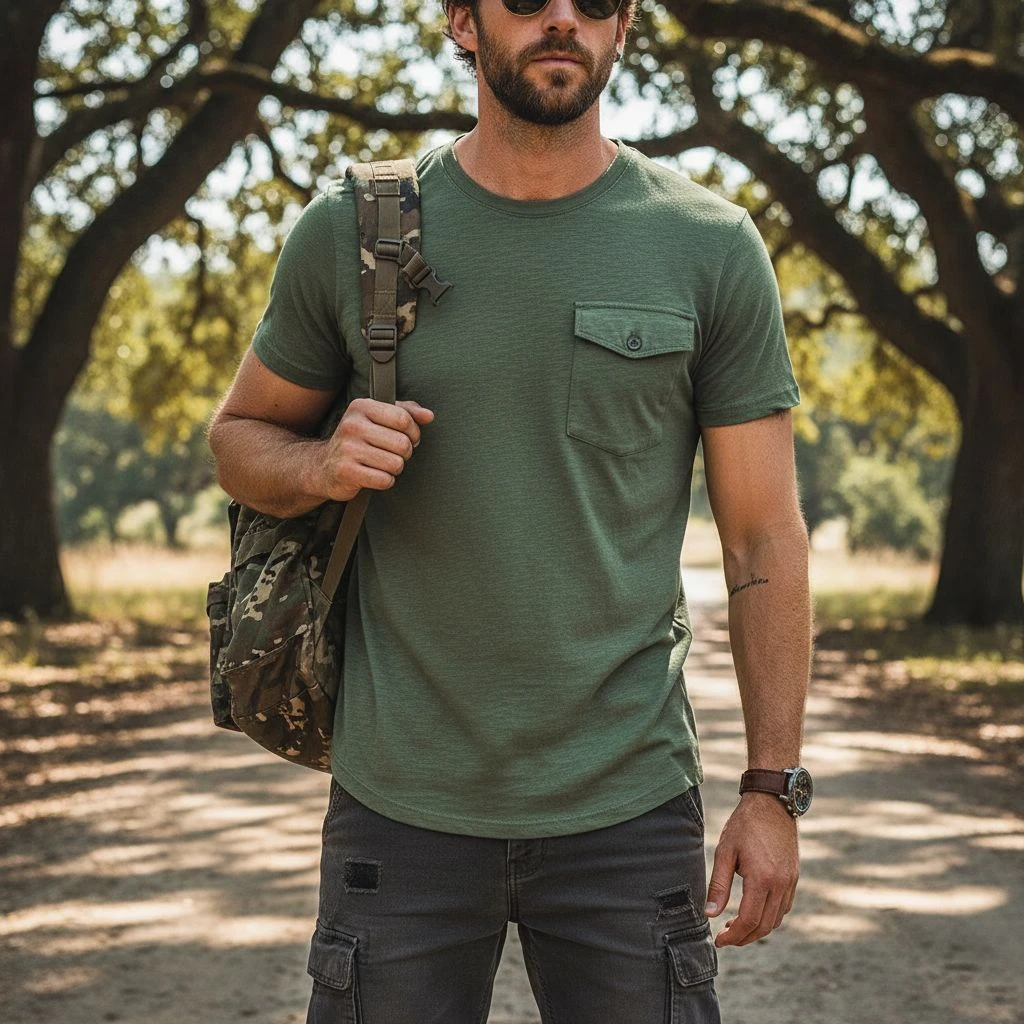 Military inspired pocket tee 3
